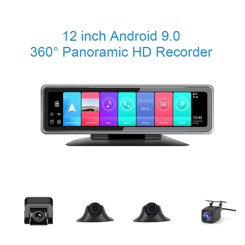 

Зеркало-видеорегистратор, 12 дюймов, 4G, ADAS, Wi-Fi, Android 1080