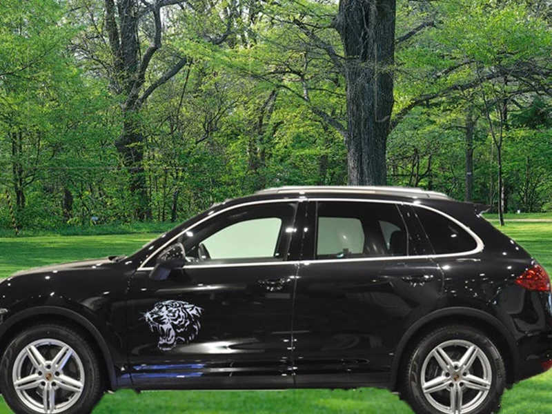 Черно-белая Светоотражающая Автомобильная наклейка 28*28 см наклейки с тигровой