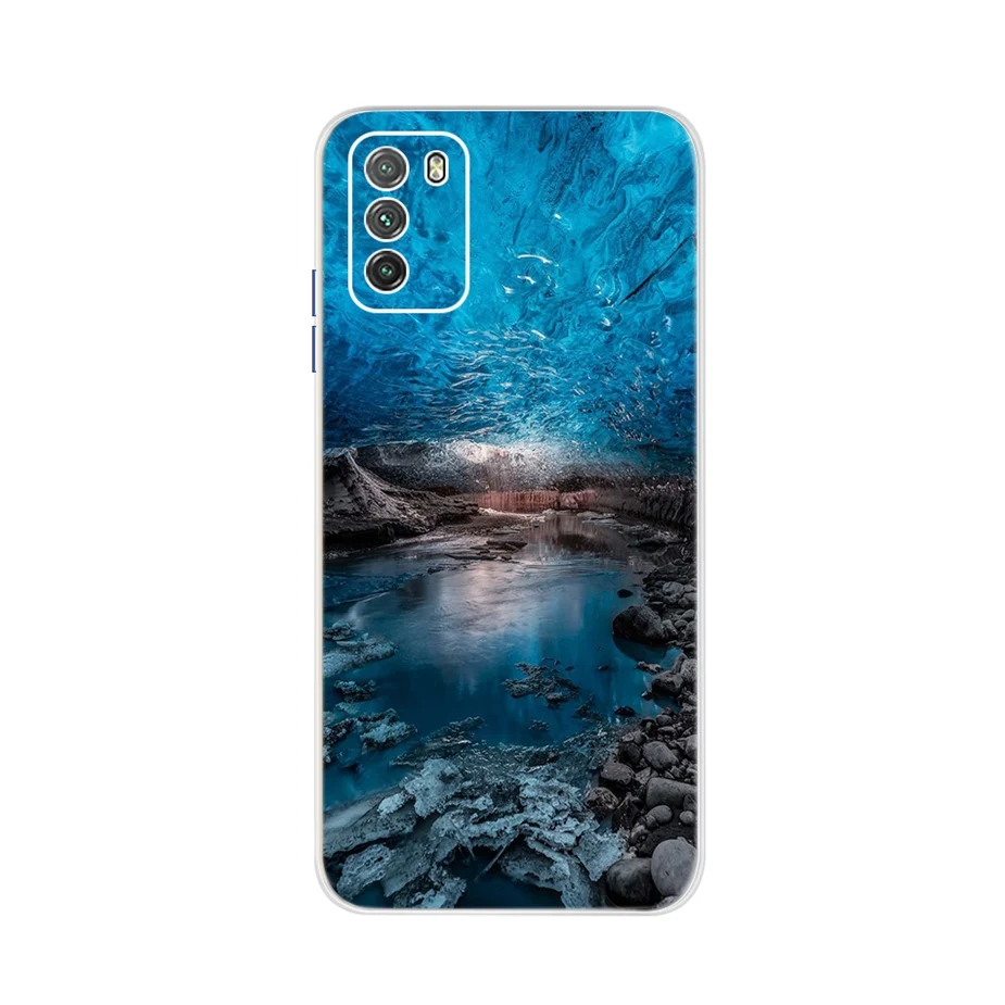 xiaomi leather case cosmos blue For Xiaomi Poco M3 Case Cute Painted Cover Case For Xiaomi Poco M3 Soft TPU Fundas 6.53'' Full Cover Coque PocoM3 Bumper Housing xiaomi leather case hard