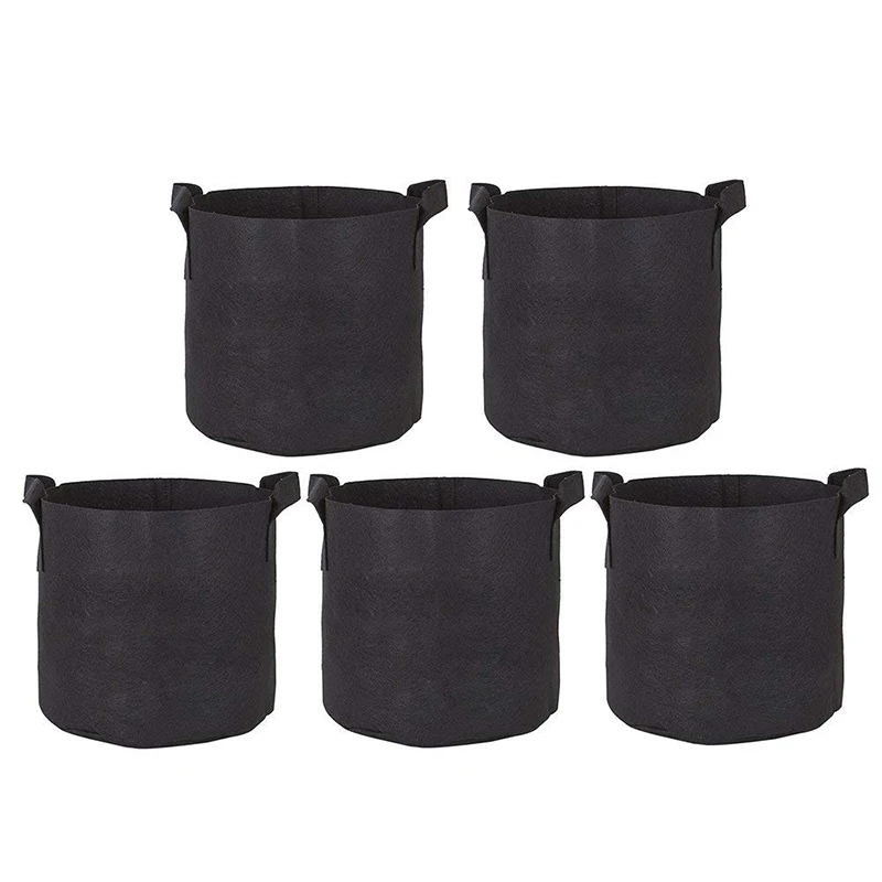 

1-10 Gallon Grow Bags Felt Grow Bag Gardening Fabric Grow Pot Vegetable Growing Planter Garden Flower Planting Pots