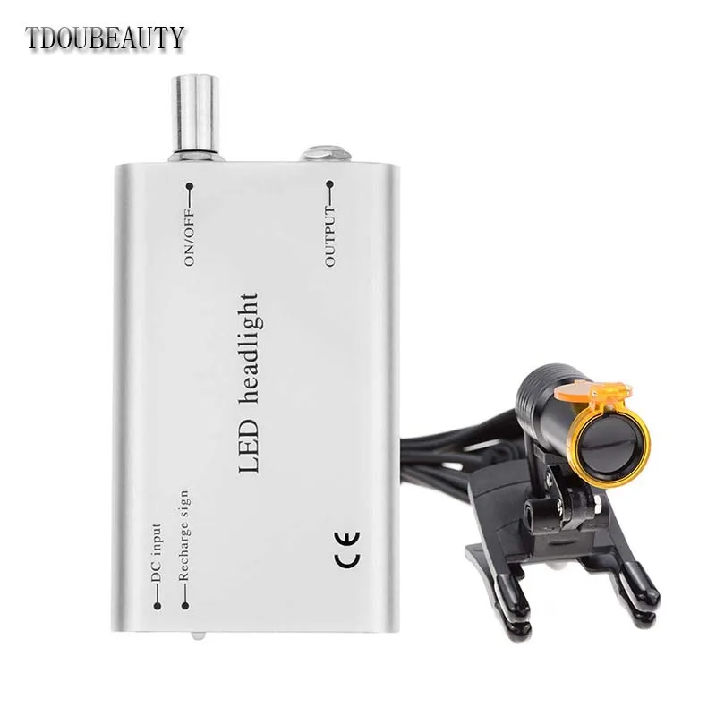 Silver TDOUBEAUTY 5 Вт Портативный головной светильник лампа для стоматологических медицинских очки-бинокли светодиодный(AC100-240V - Цвет: Silver