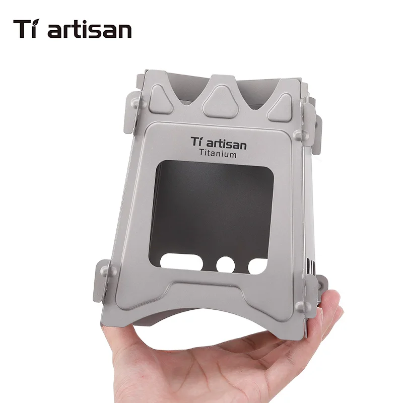 Tiartisan кухонные принадлежности для кемпинга на открытом воздухе чистая плита tiatanium для сжигания древесины Складная плита карманная плита большого размера