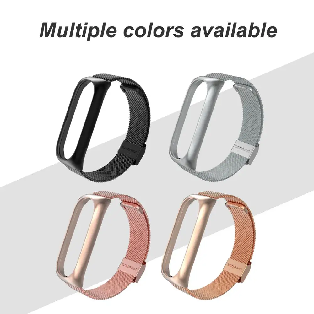 Ремешок для фитнес-браслета Xiaomi Mi Band 6 5 металлический без винтов из нержавеющей