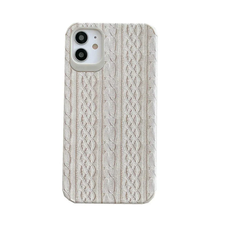 

Lambskin pattern mobile phone case for iPhone11 12Pro Max mini X XR XSMax 87PluS knitted sweater anti-fall protective back cover