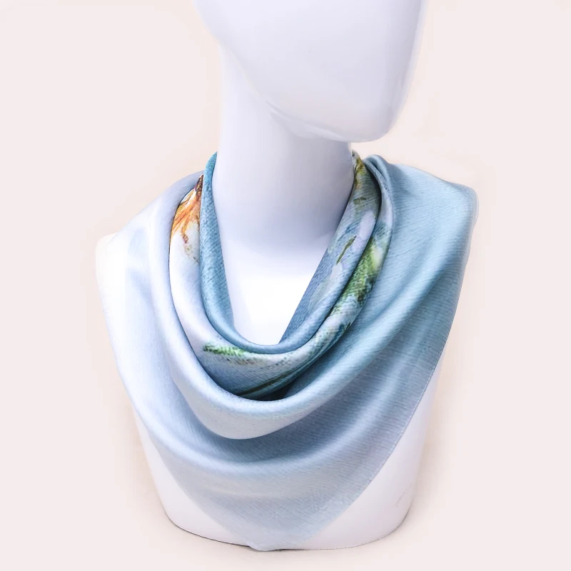 

New Fashion Silk Square Scarf For Women Bandana 70*70cm Neck Hair Tie Band Bag Neckerchief Hijab Headscarf Female Foulard