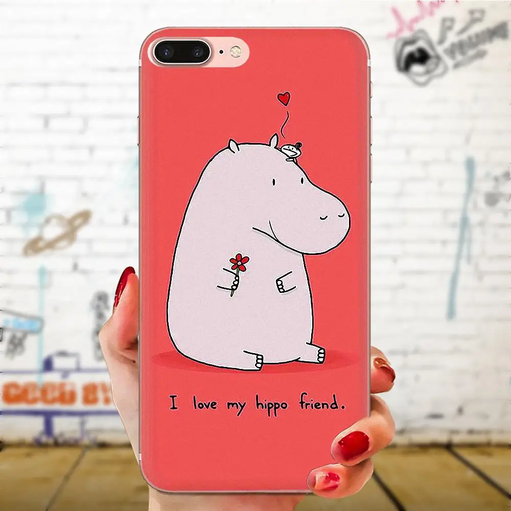 Aninal Hippo Cow For Samsung Galaxy Note 5 8 9 S3 S4 S5 S6 S7 S8 S9 S10 5G mini Edge Plus Lite Cartoon Pattern Phone Case | Мобильные