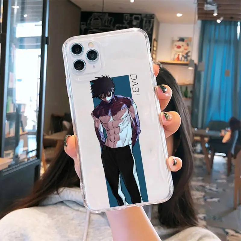 

Dabi boku no hero academia Phone Case Transparent for iPhone 6 7 8 11 12 s mini pro X XS XR MAX Plus cover funda shell