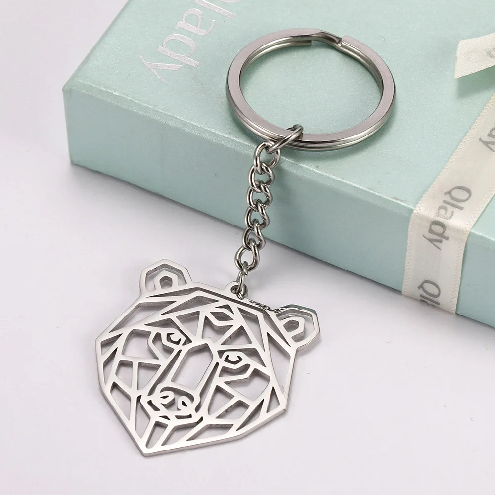 Unift Брелок с волком кошкой модным геометрическим рисунком животного брелок для