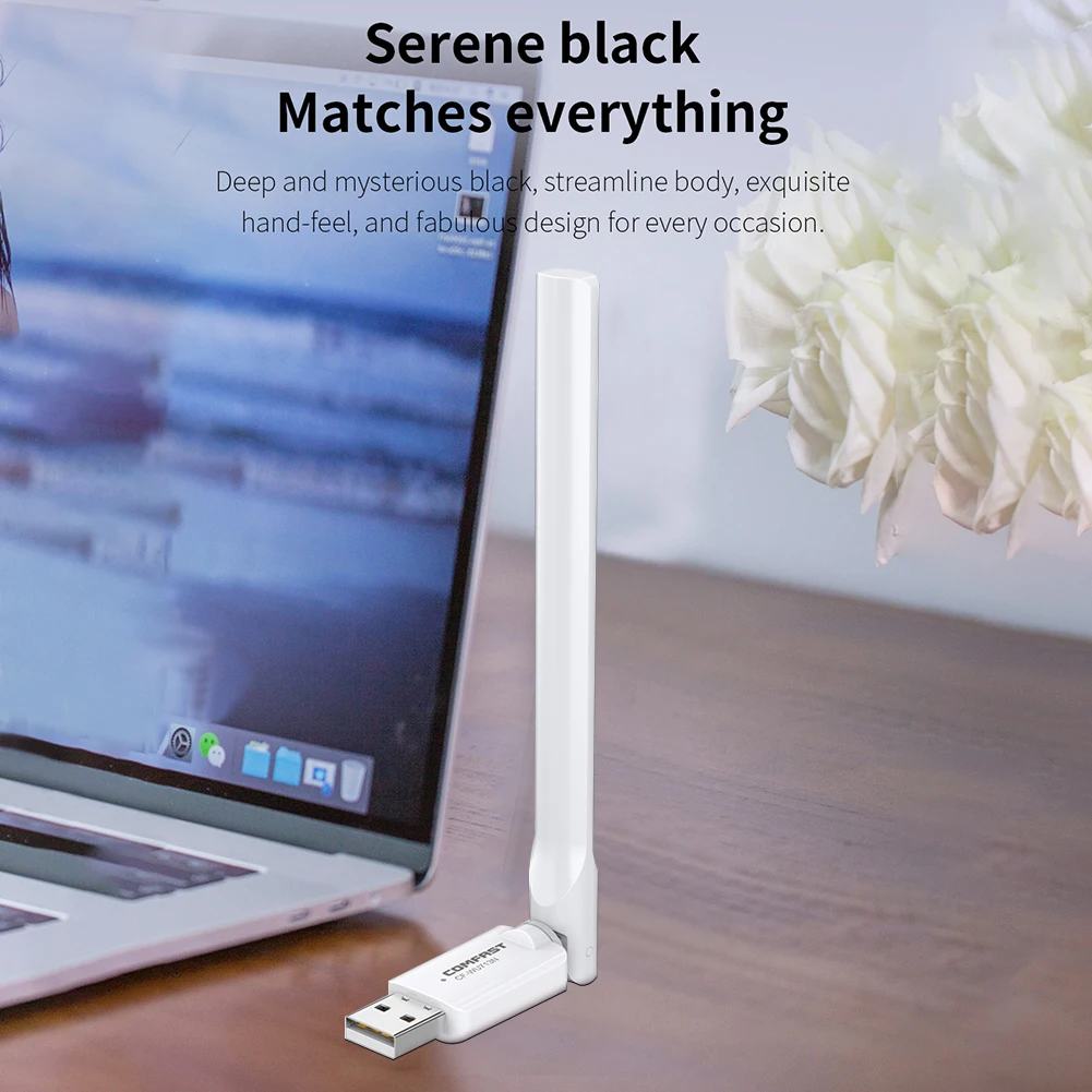 

COMFAST CF-WU713N 300M USB 2.0 Wireless Adapter 2.4GHz WiFi Receiver Network Card Dongle with External 3dBi Antenna