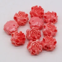 10pcs natural corals bead rose flower shaped with holes loose spacer beaded for jewelry making diy bracelet necklace accessories