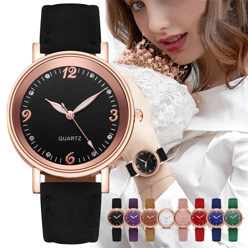 

Women Simple Arabic Numbers Watches Luxury Ladies Leather Quartz Wristwatches Clock Relogio Feminino Montre Femme