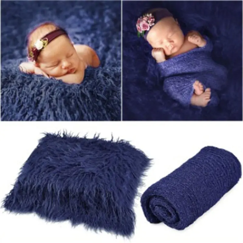 3 Pcs/set Children Blanket Kids Baby Wrap Headband Photography Props Newborn Photo Basket Padding Accessory