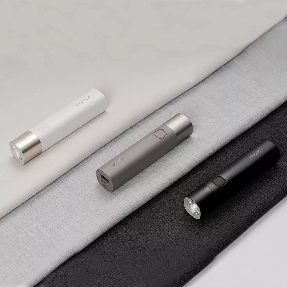 

Xiaomi Mijia Solove X3 USB Rechargeable Brightness EDC Flashlight 3000mAh Power Bank Mini LED Torch Bike Lamp 3 color