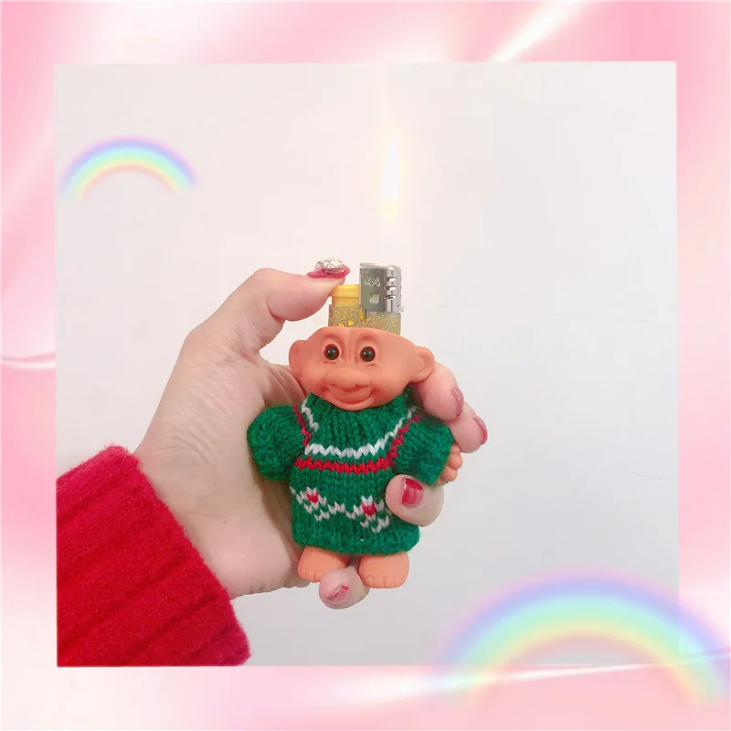 1 шт. силиконовый милый забавный резиновый кукольный Стиль Зажигалка Оболочка