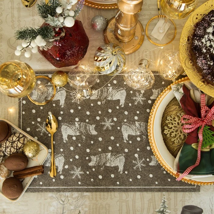 Салфетка декоративная &quotСимвол года&quot 45х30 см фетр 100 %п/э 3000415|Столовые салфетки|