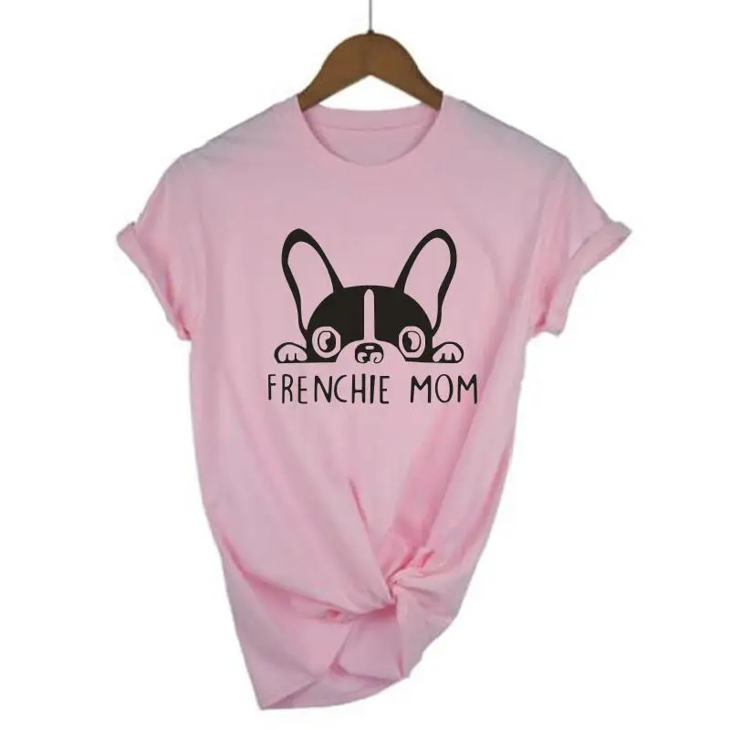 Frenchie Mom женская футболка с принтом в виде французского бульдога и мамы, женская модная одежда, летняя повседневная футболка, женские топы