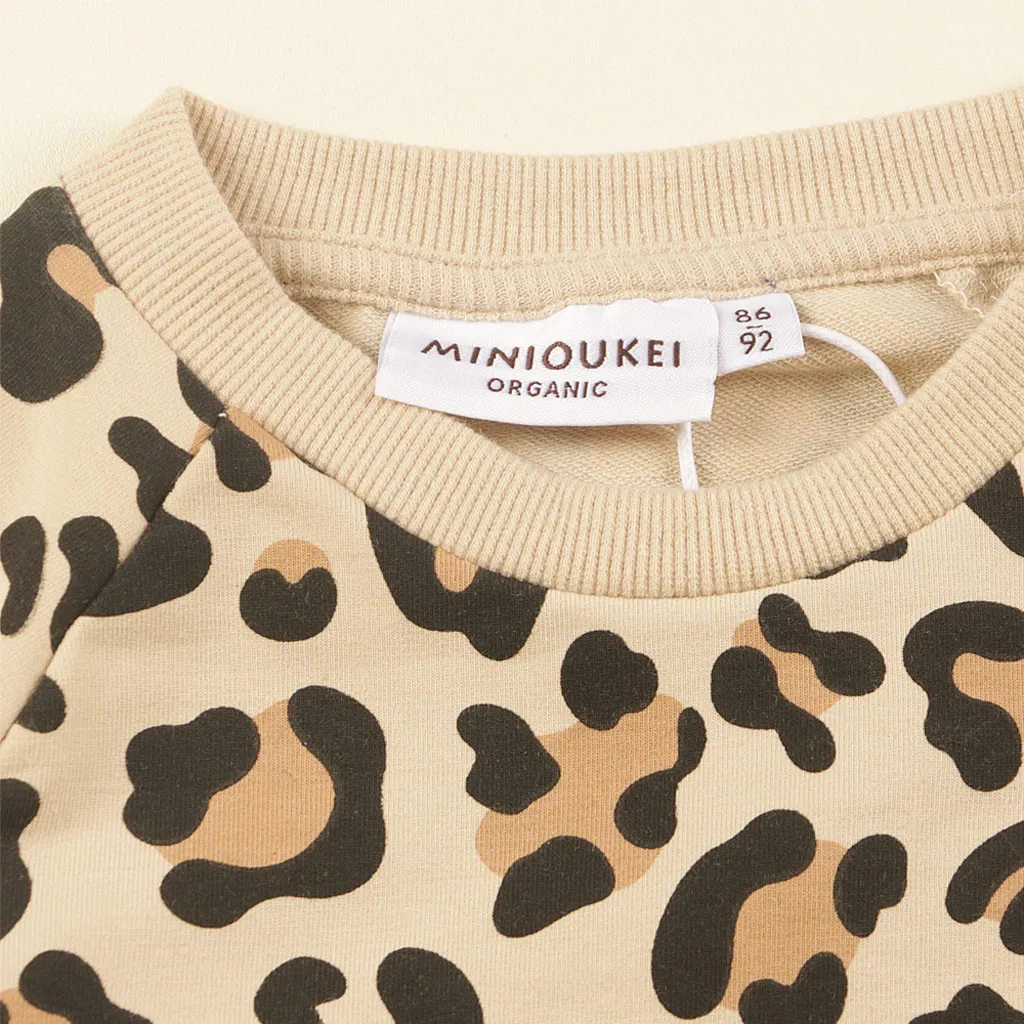 Детская футболка с длинным рукавом леопардовым принтом | Мать и ребенок