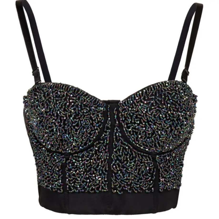 

2020 new Rivet women Star Rivets Bra Cropped Top Vest Corset Plus Size Bustier Push Up Night Club Bralette