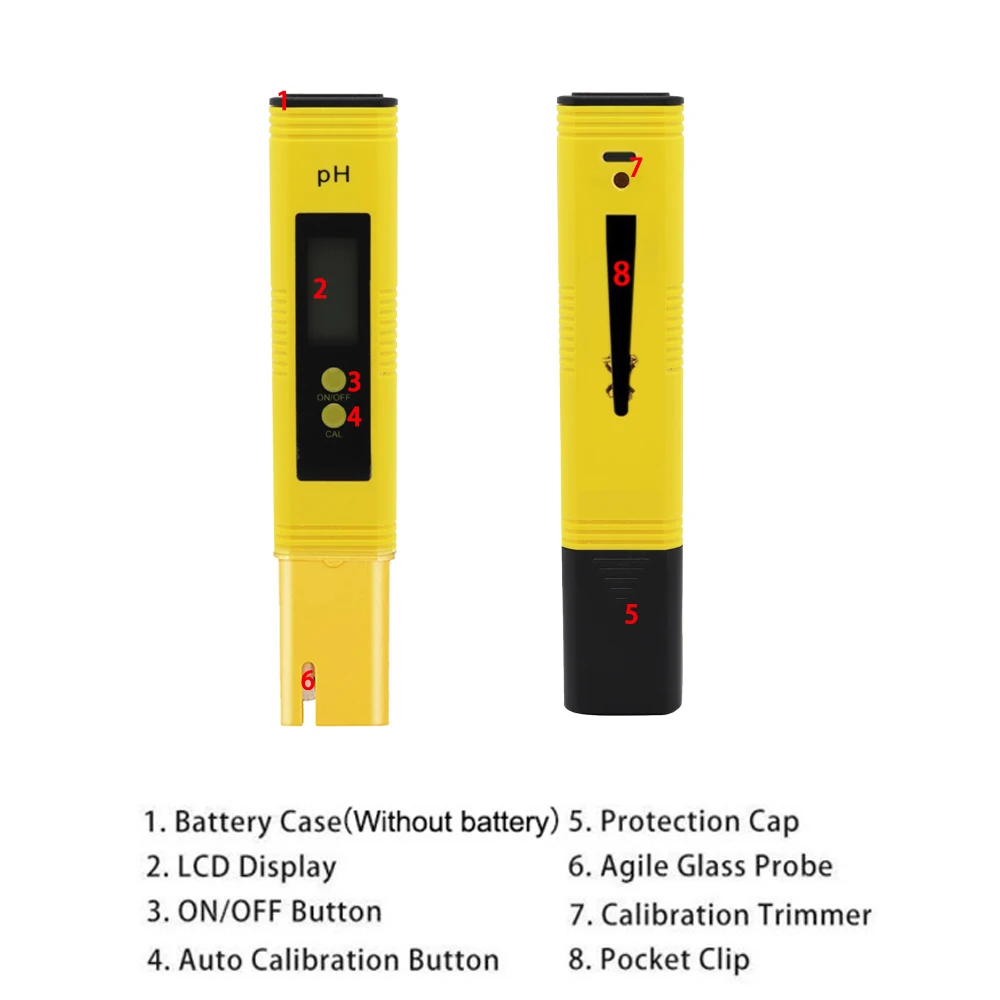 Портативный PH метр с ЖК дисплеем автоматическая калибровка ручка для аквариума