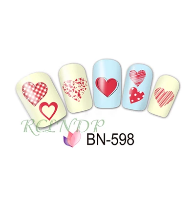 Стикеры для ногтей художественное украшение слайдер любовь сердце клейкий