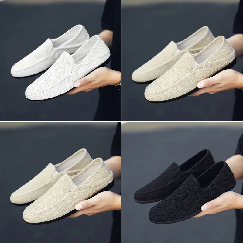 

Linen Loafers Men's 2021 New Summer Men's Shoes Casual Old Beijing Cloth Shoes Slip-on Driving Shoes