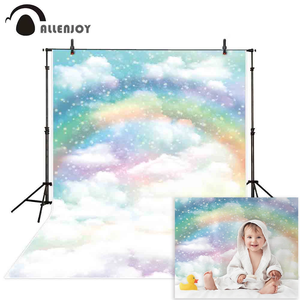 Allenjoy фон для фотосъемки с радужным облачным небом фотосессии новорожденного