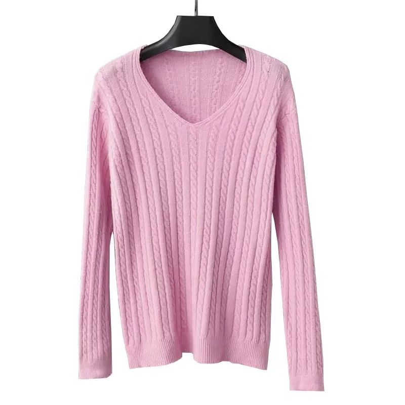 

2020 Women Sweaters Winter Basic Knit Pullovers V neck Solid Color Linning Sweater Jumpers Slim Pull Sweater ropa mujer