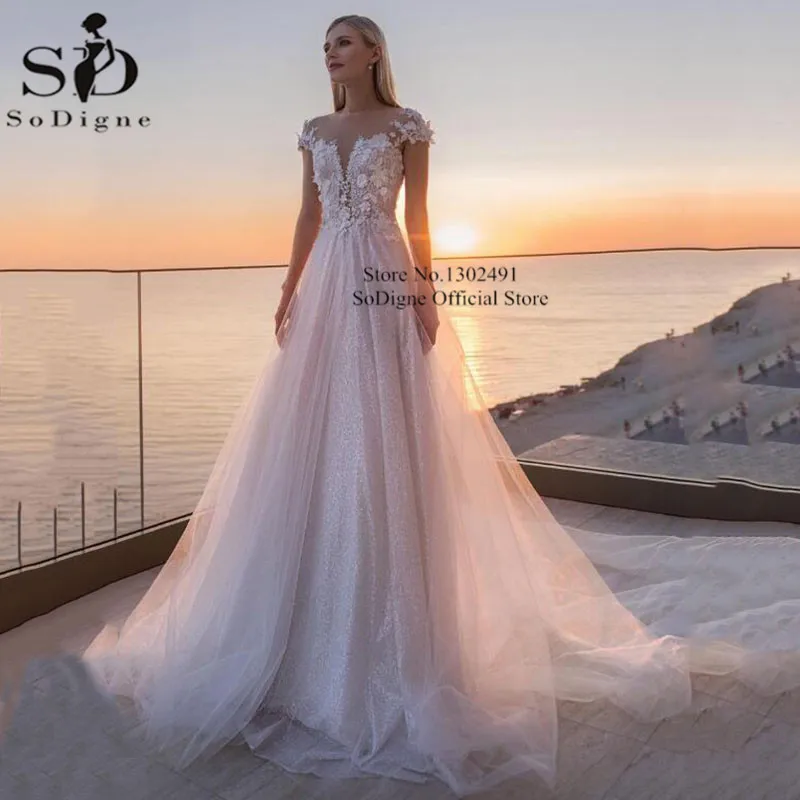 Свадебное платье с бусинами сексуальное блестящее свадебное принцессы v