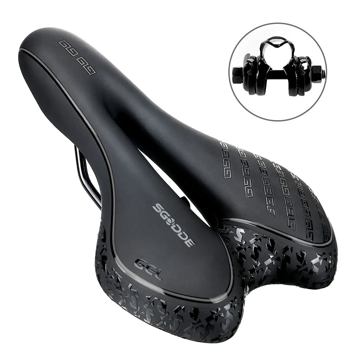 SGODDE Bike Saddle Anti-slip Memory Foam Shock Absorption Breathable Bicycle Seat Cushions Waterproof Comfortable Cycling Pad