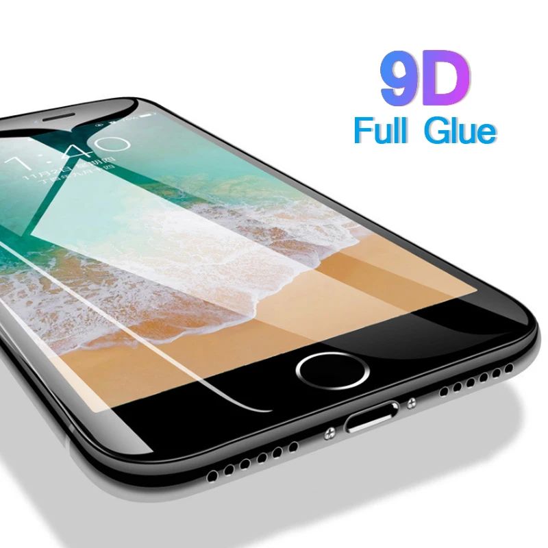 Для Apple iPhone 11 Pro Xs Max X Xr 6 6s 7 8 Plus 9D полное клеевое Покрытие Закаленное стекло пленка