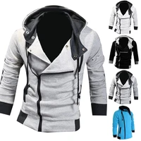 mens plus size sweatshirt jackets autumn casual fleece coats solid color mens sportswear stand collar sliming jackets