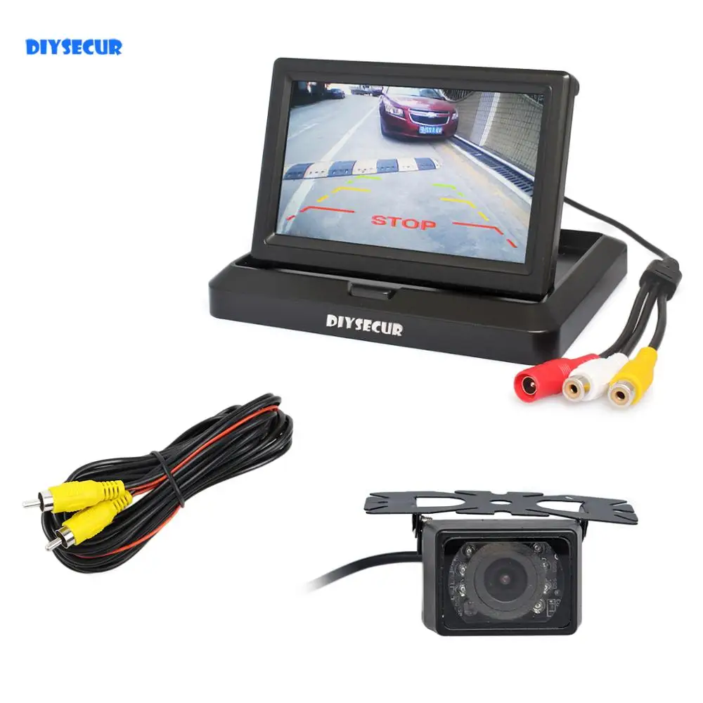 

DIYSECUR 5" Rear View Monitor Car Monitor Waterproof IR Night Vision Rear View Car Camera Parking System Kit