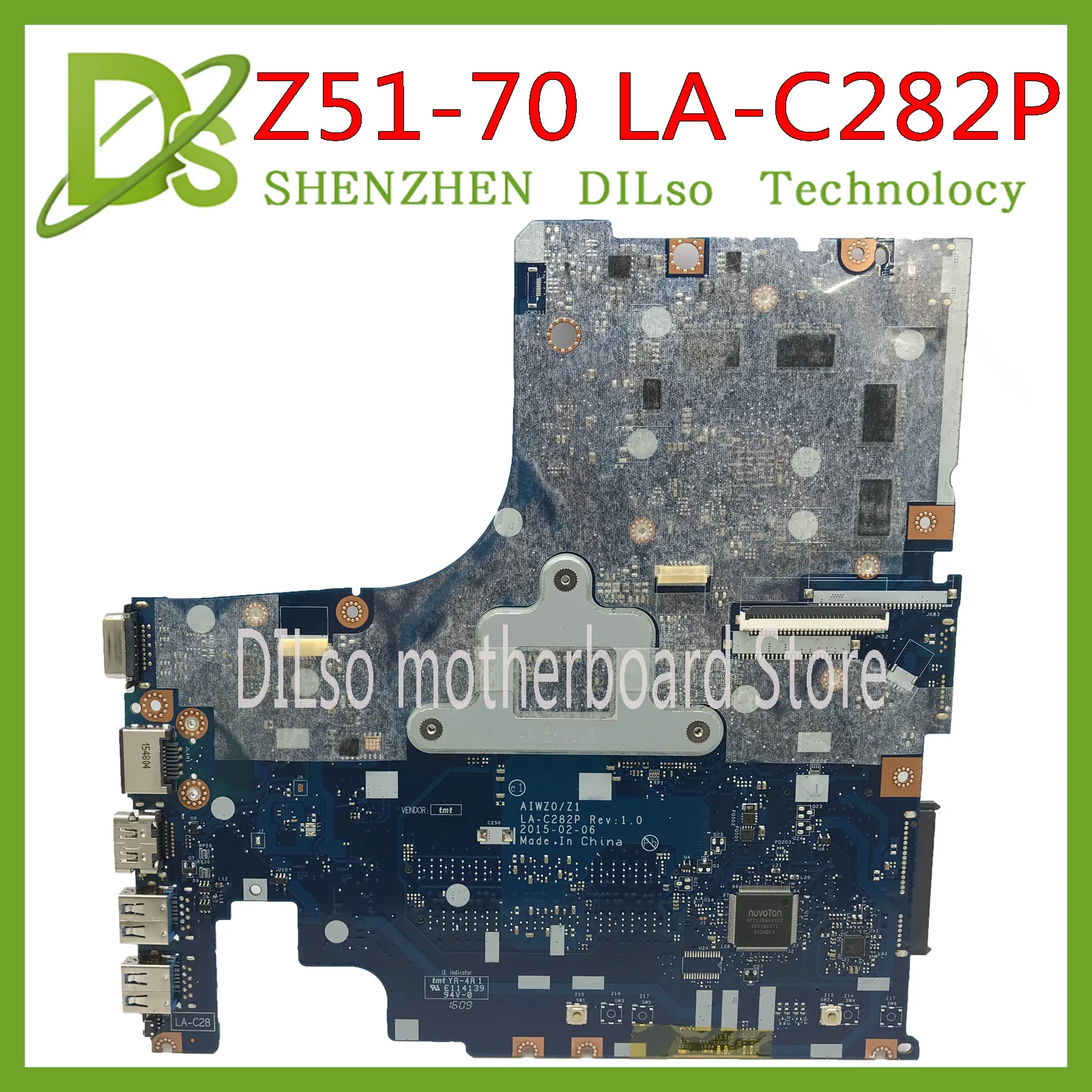 Bestellen KEFU LA-C282P Mainboard Für Lenovo Notebook Z51-70 AIWZ0/Z1 LA-C282P Laptop Motherboard I5-5200U R9 2GB Test 100% Motherboard