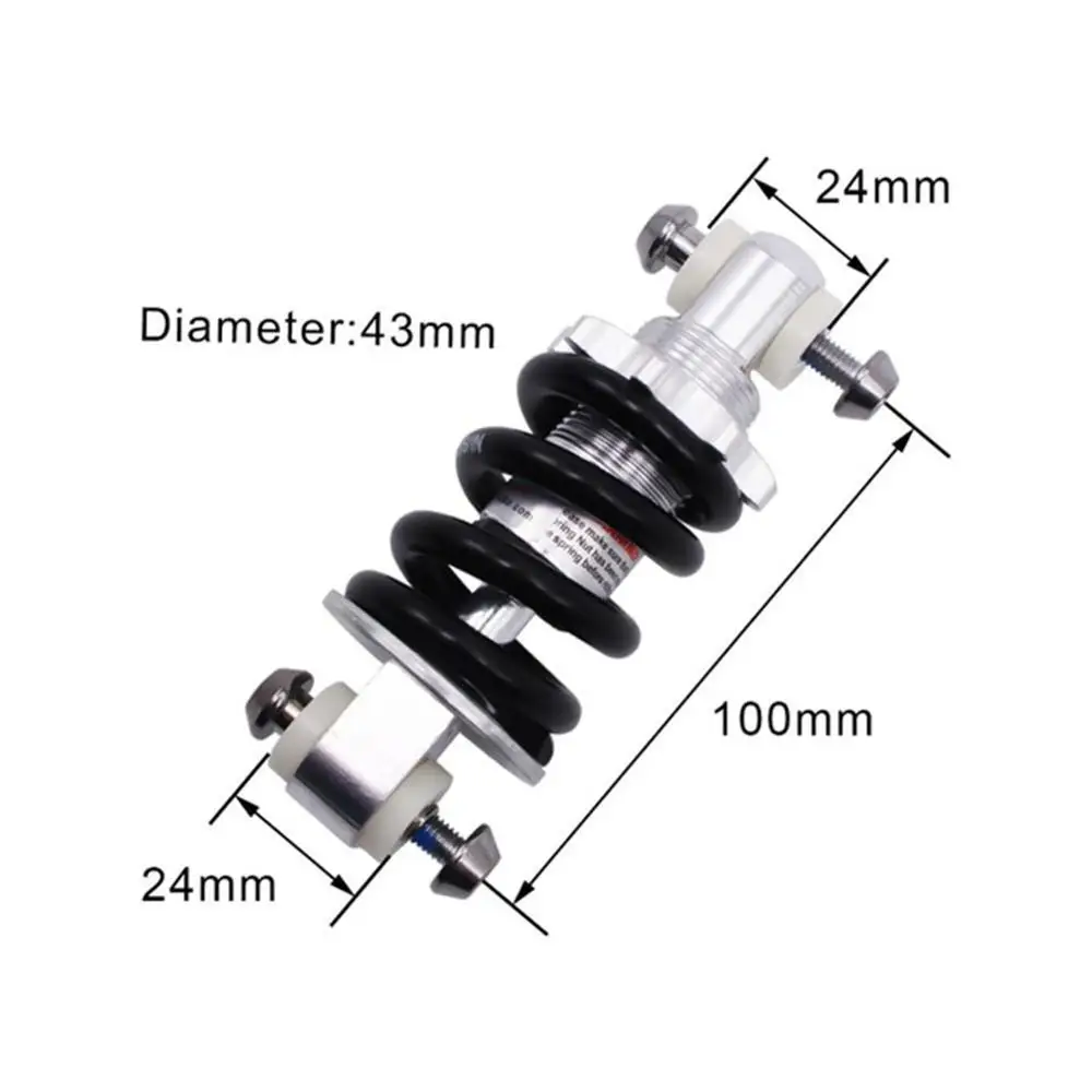 Black 100mm Велосипедный задний амортизатор для горного велосипеда MTB, металлическая задняя подвеска, бампер, пружинный амортизатор, детали для велосипеда 100/125/150 мм - Цвет: Black 100mm