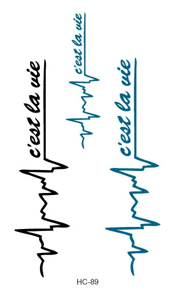 Водостойкая временная татуировка наклейка сердцебиение волна французское &quotit is