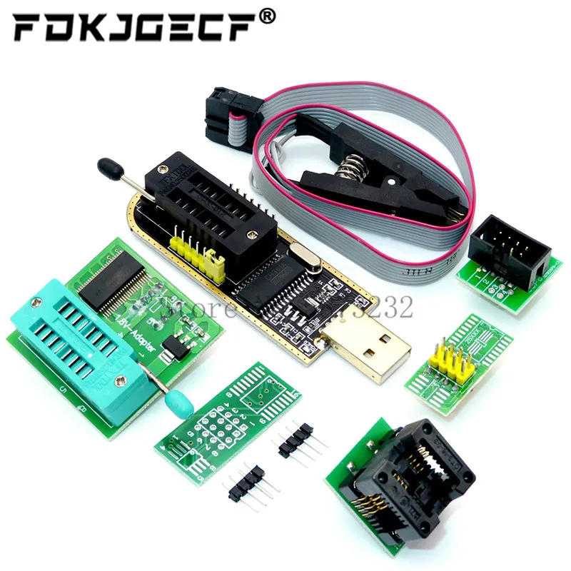 USB программатор CH341A 24 25 серия EEPROM Flash BIOS + зажим SOIC8 SOP8 адаптер 1 8 в Комплект