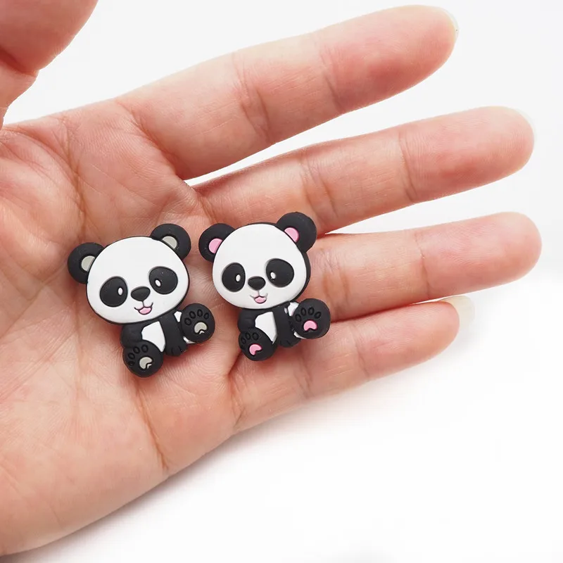 Chenkai 10 шт Силиконовые Прорезыватели для зубов DIY Единорог звезда Пингвин цветок коала Фламинго Детские Прорезыватели для зубов сенсорные ювелирные изделия Мультяшные бусины