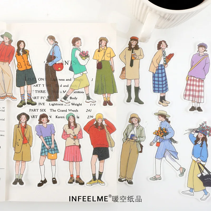 

40pcs/lot Lovely Girls Washi Stickers Kawaii DIY Diary Journal Stickers Album Scrapbooking Material Decorative Craft Stickers