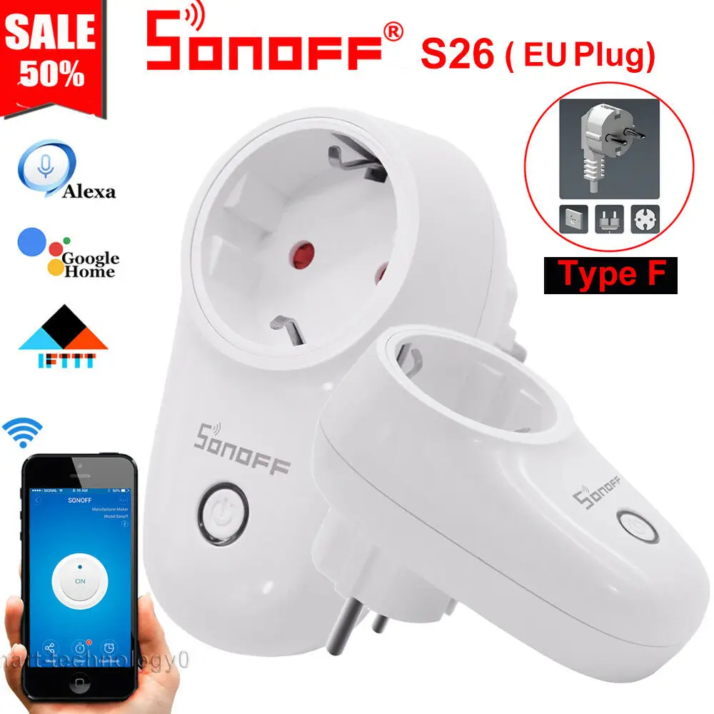 Смарт-розетка Sonoff S26 Wi-Fi EU/US/UK/AU/CN | Электроника