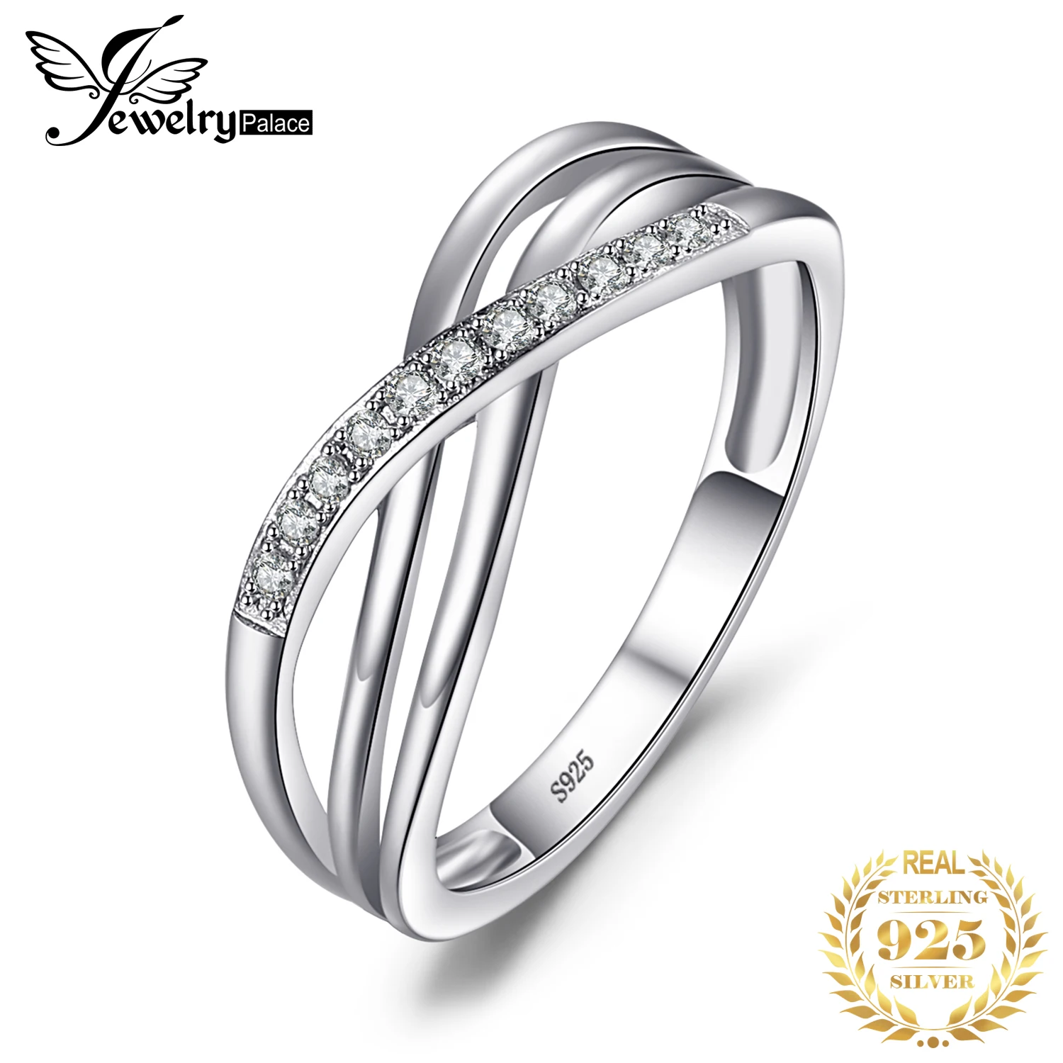 Jewelrypalace бесконечность любви Романтический Юбилей Свадебные Promise Ring 925 стерлингов Серебряные ювелирные изделия для Для женщин Мода г