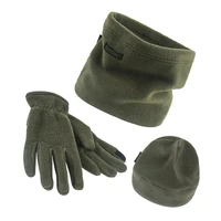 3pcsset men women scarf hat gloves set three piece winter warm set fleece slouchy beanie hats scarves warm clothing kit