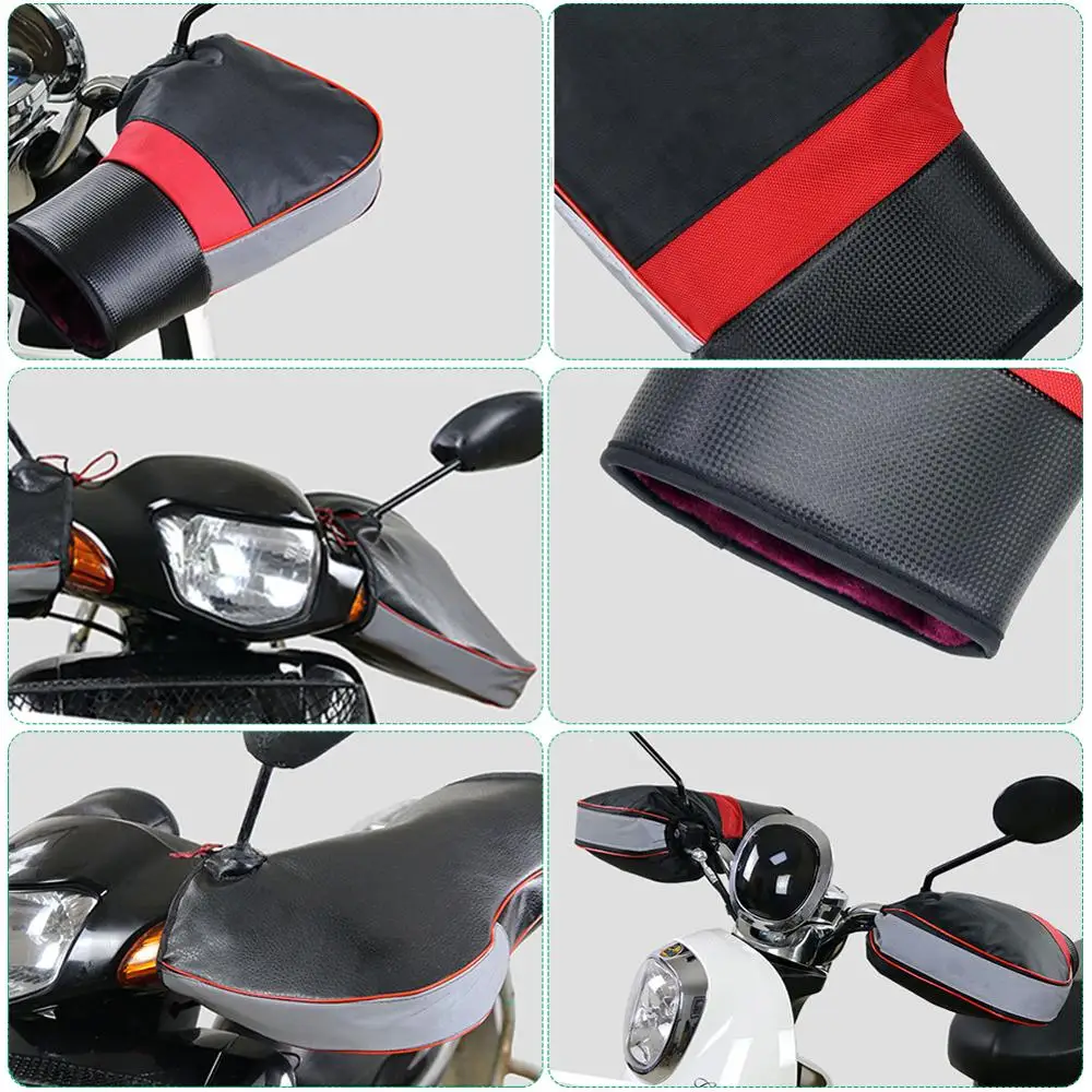 

Motorcycle Handlebar Winter Thick Warm Thermal Cover Gloves Rainproof Riding for Motorcycles, Scooters and Snowmobiles Dropship