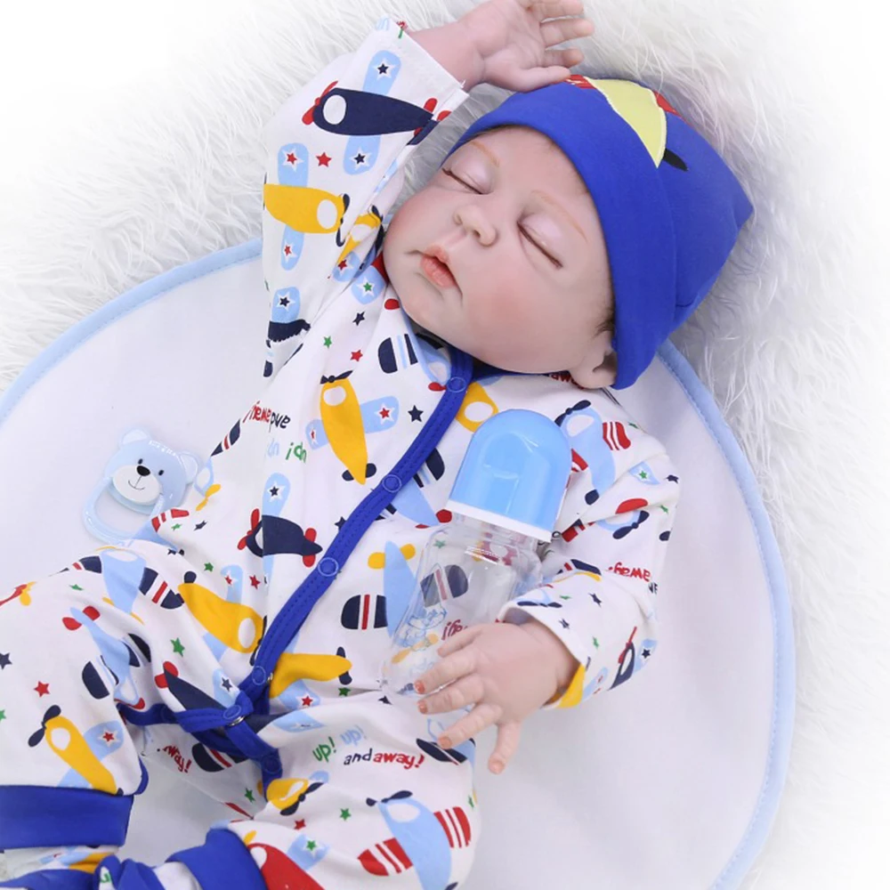 Силиконовая кукла reborn baby doll с закрытыми глазами для всего тела новорожденных