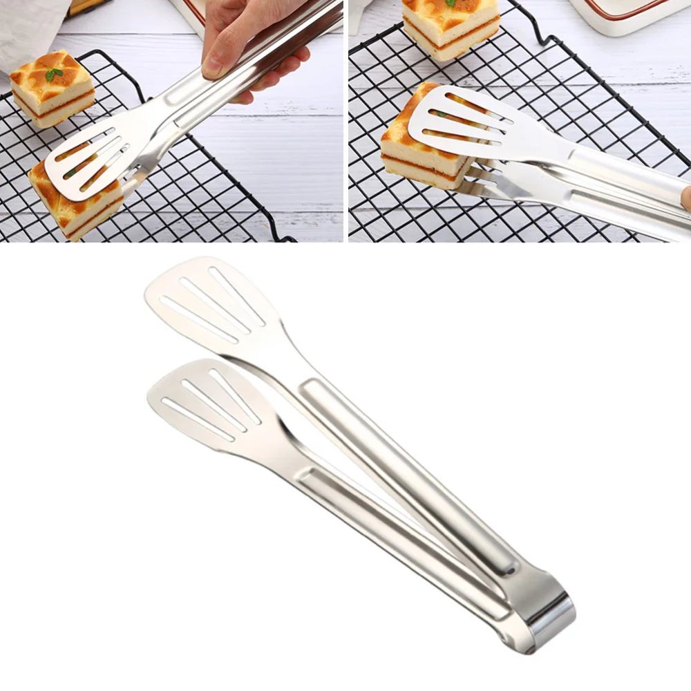 

Multifunctional Clamp Barbecue Clip Bread Tongs Stain Steel Food Clip for Kitchen Baking (Inches)