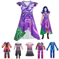 descendants 3 mal dragon dress for girl fancy clothes makeup sets little kids evie onesies halloween horror night party costumes