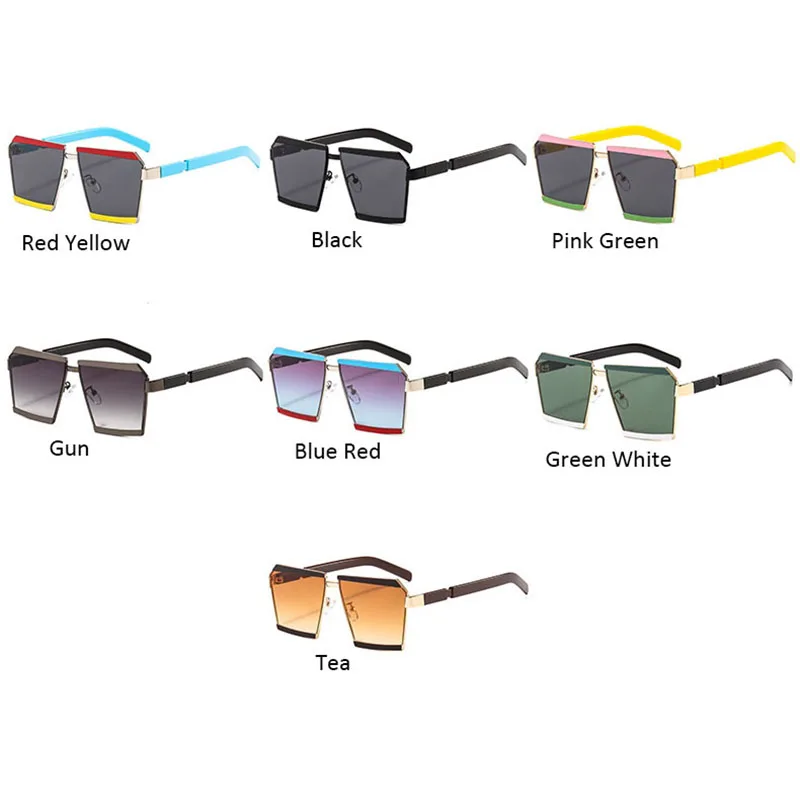 

Square Rimless Oversized Men sunglasses fashion Metal frameless sunglasses for women luxury Gradient Shades Glasses Female Big