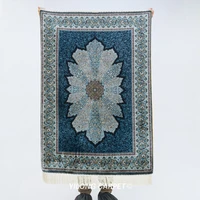 2 7x4 blue turkish rugs traditional hand woven luxury silk carpet ywx206a