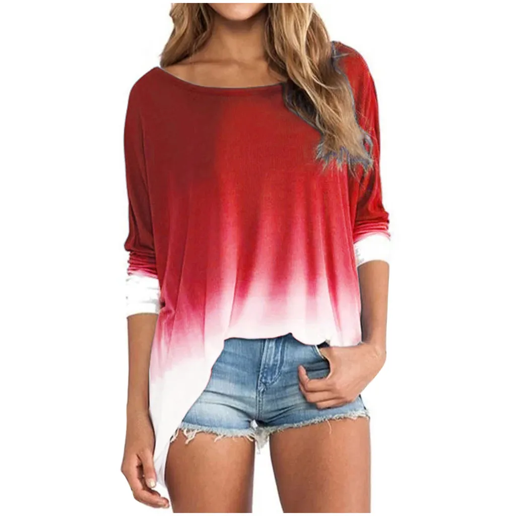 Футболка женская классическая футболка с длинным рукавом Однотонная черная