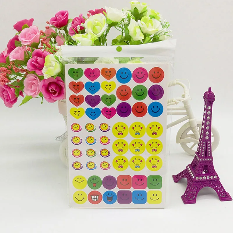 Наклейки со смайликом 10 листов милые смешные наклейки декоративные игрушки