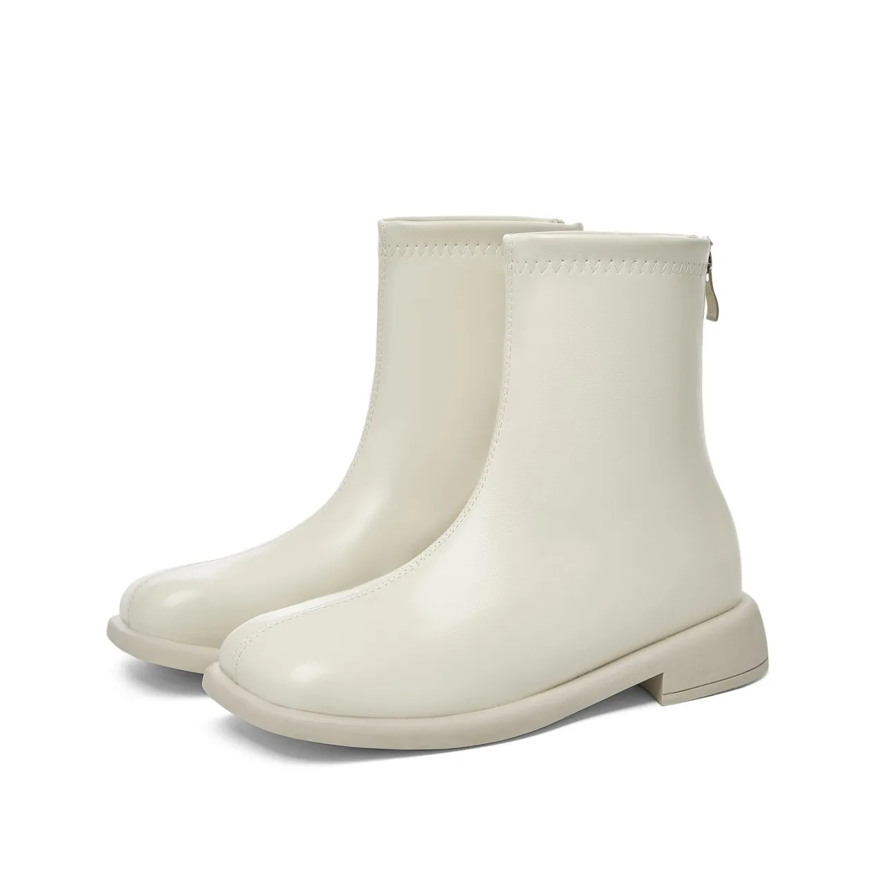 Fashion Platform Chelsea Boots for Women 2021 Pu Leather Thick Heel Ankle Boots Woman Autumn Winter Motorcycle Booties